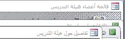 توضيح كيفية عرض نوافذ العناصر في طريقة عرض متداخلة