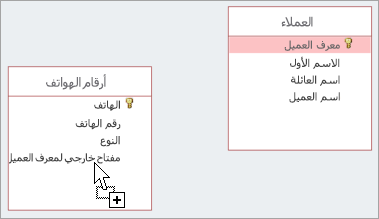 إنشاء علاقة باستخدام 