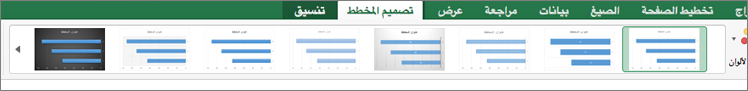 حدد تنسيقاً للمخطط ضمن علامة التبويب 