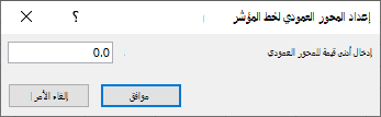 أدخل قيمة دنيا للمحور العمودي في مربع الحوار إعداد المحور العمودي في خط المؤشر.