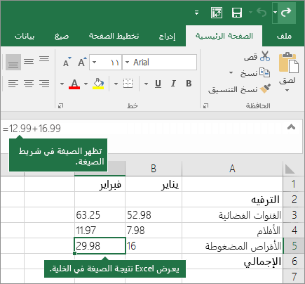 مثال على صيغة بسيطة
