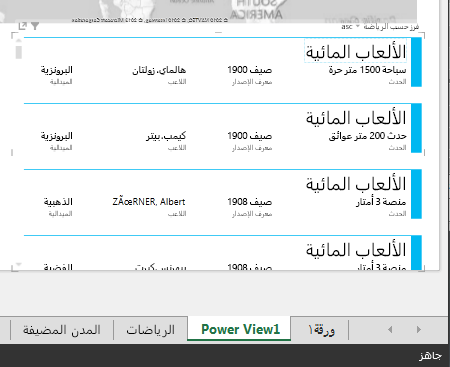 مرئيات البطاقة مع افتراضيات 