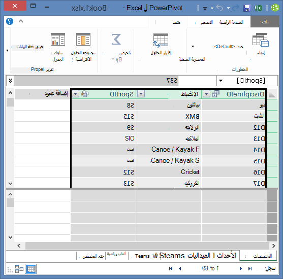 نسخ الحقول في Power Pivot