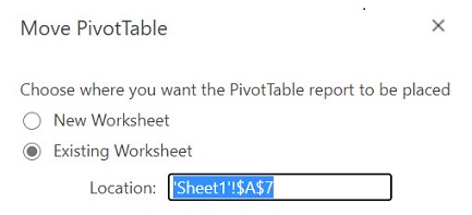 نقل جدول Pivot