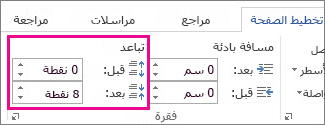 تباعد الفقرات