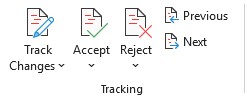 تعقب التغييرات أو قبولها أو رفضها في Word
