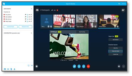 صفحة بث حدث SkypeCast لفريق الحدث