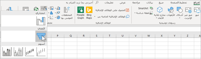 إدراج مخطط قمعي