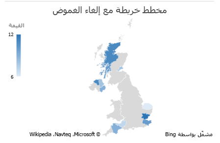 بيانات خريطة Excel مخطط غير غامض