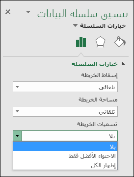خيارات تسمية مخطط مخطط Excel Map