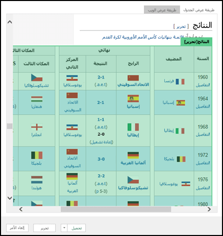 > Power Query من > Web Navigator > Web View