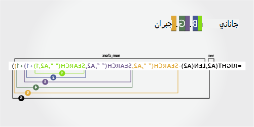 صيغة لفصل الاسم الأول واسم العائلة وأول حرفين من الاسم الأوسط
