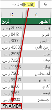 #NAME؟ خطأ ناتج عن مرجع إلى اسم غير معرف في حل بناء الجملة