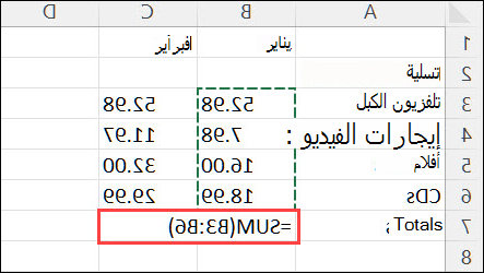 الصيغة التي تم إنشاؤها بالنقر فوق 