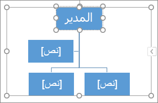 الكتابة في مربع في رسم SmartArt