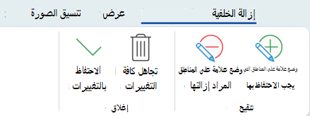 تتيح لك خيارات إزالة الخلفية وضع علامة على مناطق معينة من الصورة للاحتفاظ بها أو إزالتها.