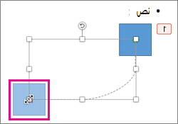 اسحب زاوية مسار الحركة لتغيير حجمه
