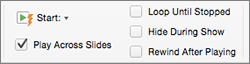 خيار الصوت لتشغيل الموسيقى باستمرار عبر جميع الشرائح