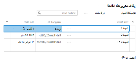 طريقة عرض ورقة البيانات