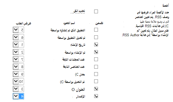 أعمدة RSS