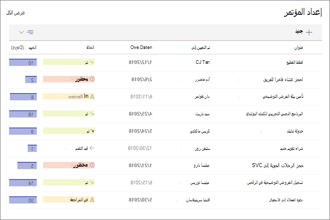 جزء ويب للقائمة