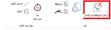 شريط يعرض الزر 