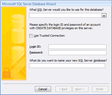 معالج قاعدة بيانات Microsoft SQL Server