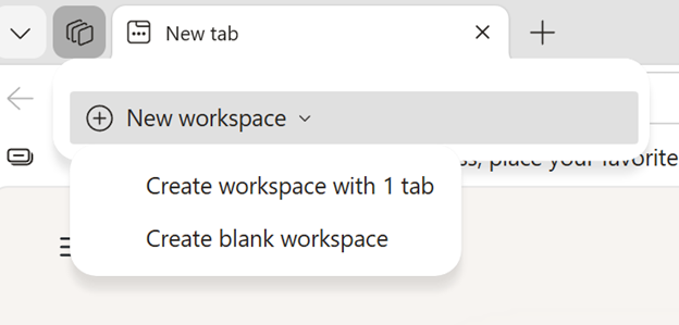 إنشاء مساحة عمل Edge