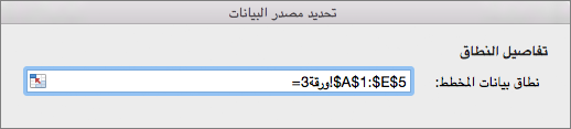 تحديد نطاق البيانات لمخطط
