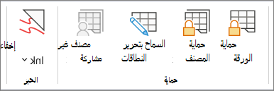 حماية الورقة ضمن مراجعة