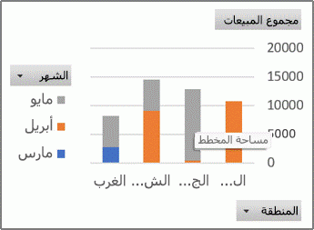مثال عن تقرير PivotChart