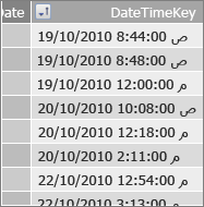 العمود DateTimeKey