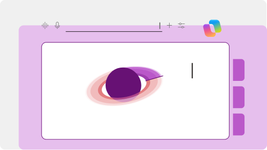 رسم توضيحي تجريدي يتميز بأيقونات Microsoft Copilot وExcel وPowerPoint وWord