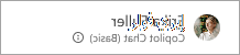 لقطة شاشة لتسمية Copilot Chat (أساسي)