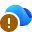 أيقونة سحابة OneDrive مع دائرة تحذير بنية