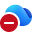 أيقونة سحابة OneDrive مع دائرة حمراء بدون نمط إدخال