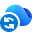 سحابة OneDrive مع أيقونة أسهم المزامنة