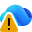أيقونة سحابة OneDrive مع مثلث تحذير أصفر