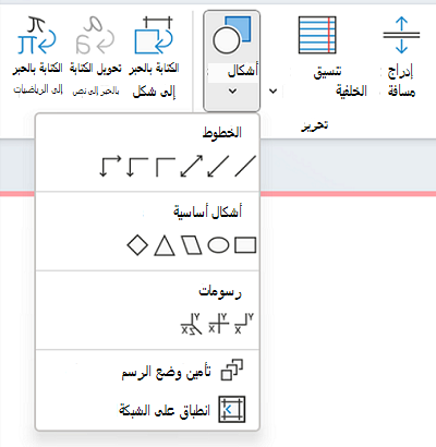 استخدام مكتبة الأشكال لرسم شكل