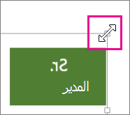 اسحب مقبض التحجيم الظاهر في الزاوية لتغيير حجم المخطط