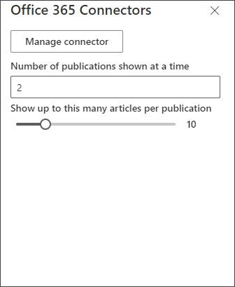 لقطة شاشة لجزء تحرير موصل Office 365