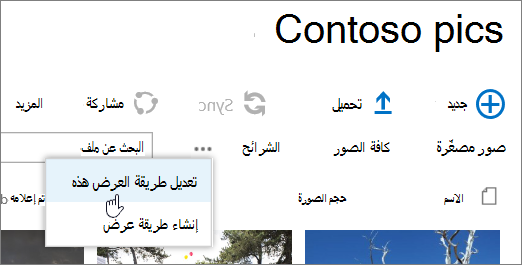 شريط عرض مكتبة الصور مع تحديد 