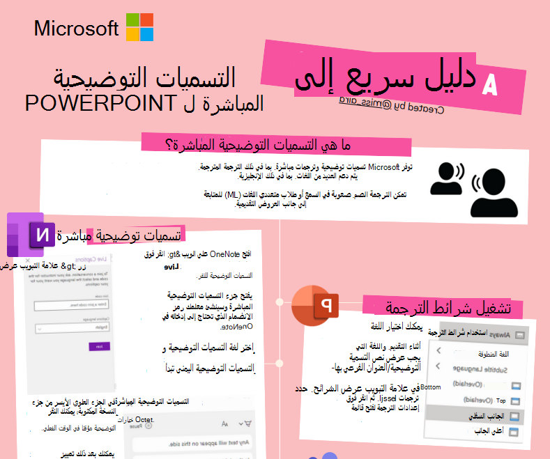 لقطة شاشة للتسميات التوضيحية المباشرة