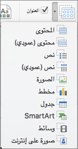 إدراج عنصر نائب في PowerPoint for Mac