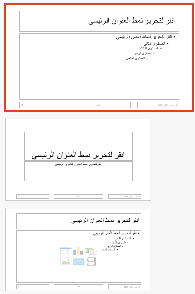 الشريحة الرئيسية لـ PowerPoint for Mac