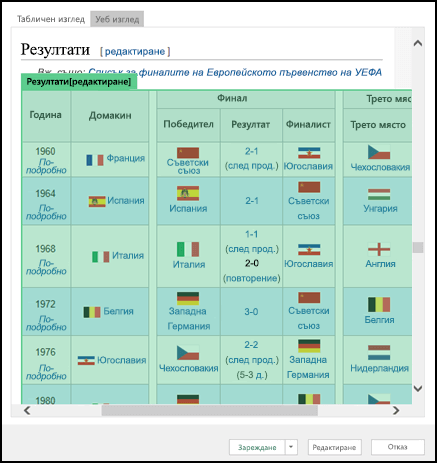 Power Query > от Web > Navigator > Web View