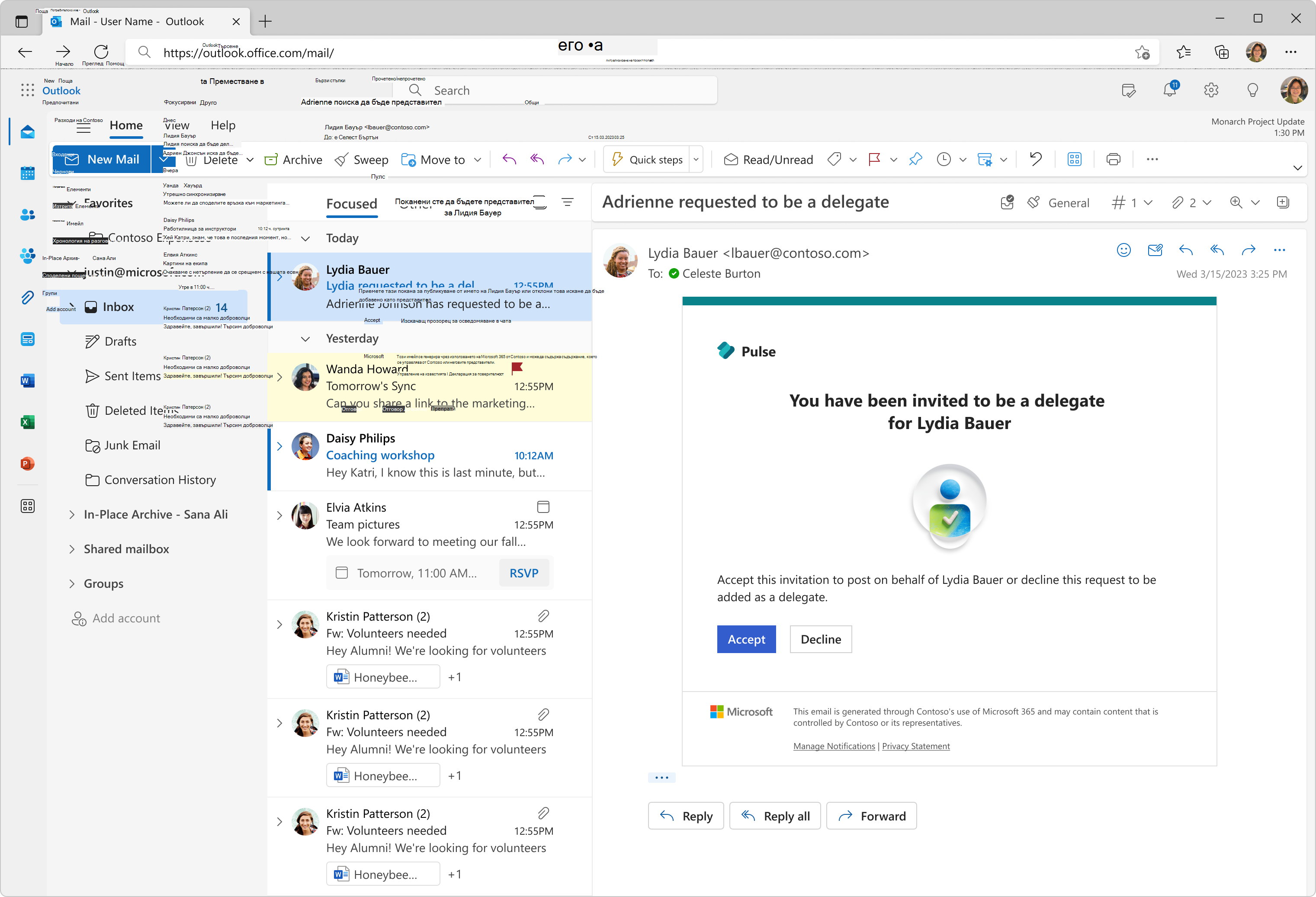 Представителят може да покани представител за достъп и използване на Viva Pulse от негово име.