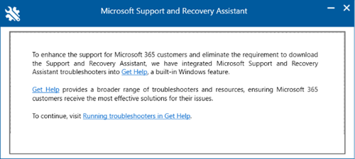 Помощник за поддръжка и възстановяване на Microsoft Нова входна точка от Outlook