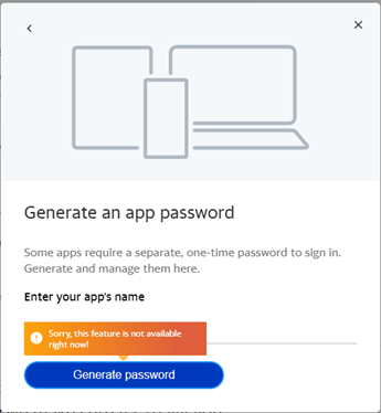 Грешка с паролата на приложение Yahoo IMAP в Outlook