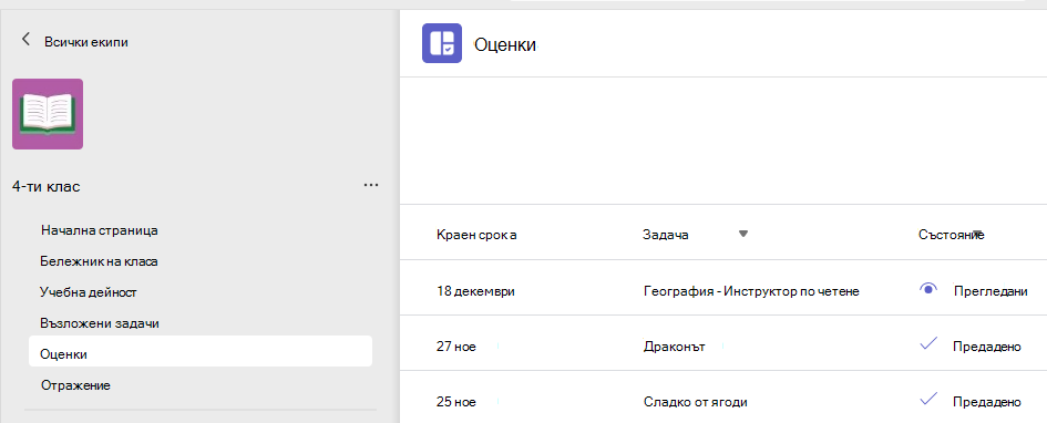 Оценки на ученици
